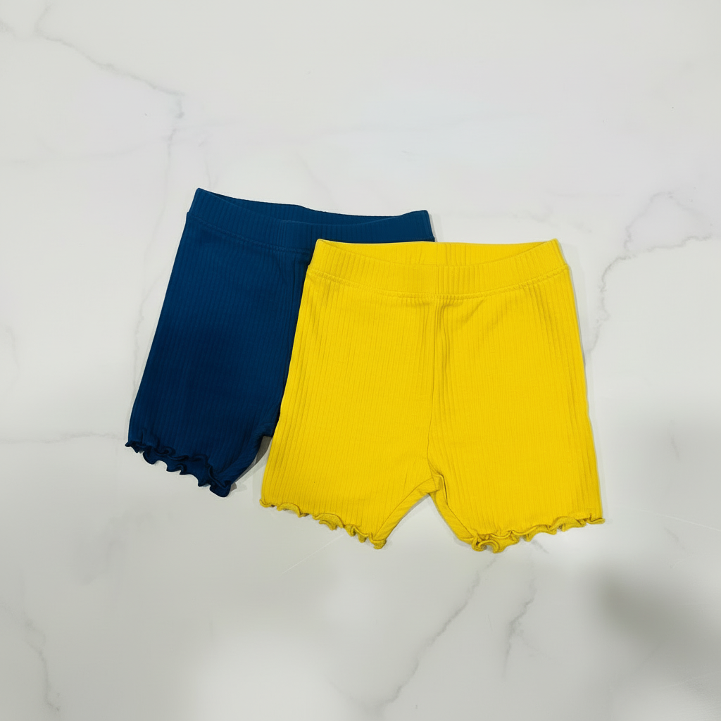 Set 2 Biker short amarillo azul old Navy niña