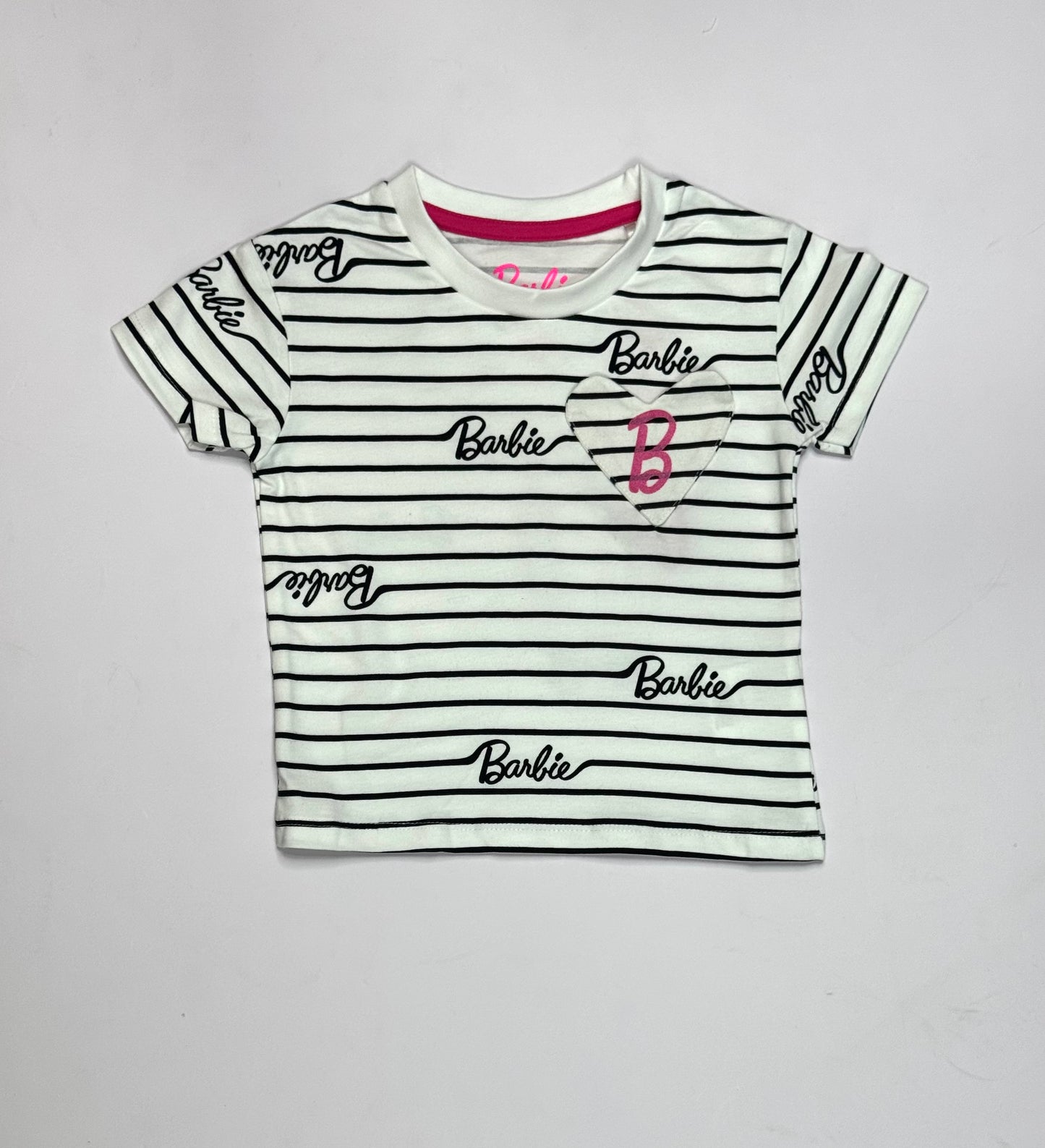 Camisa rayada blanca negra niña Barbie Disney BA-90049