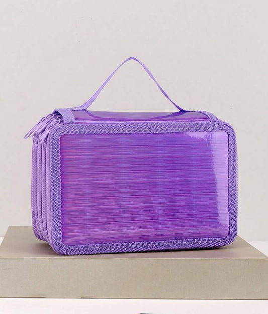 Cartuchera morada glitter