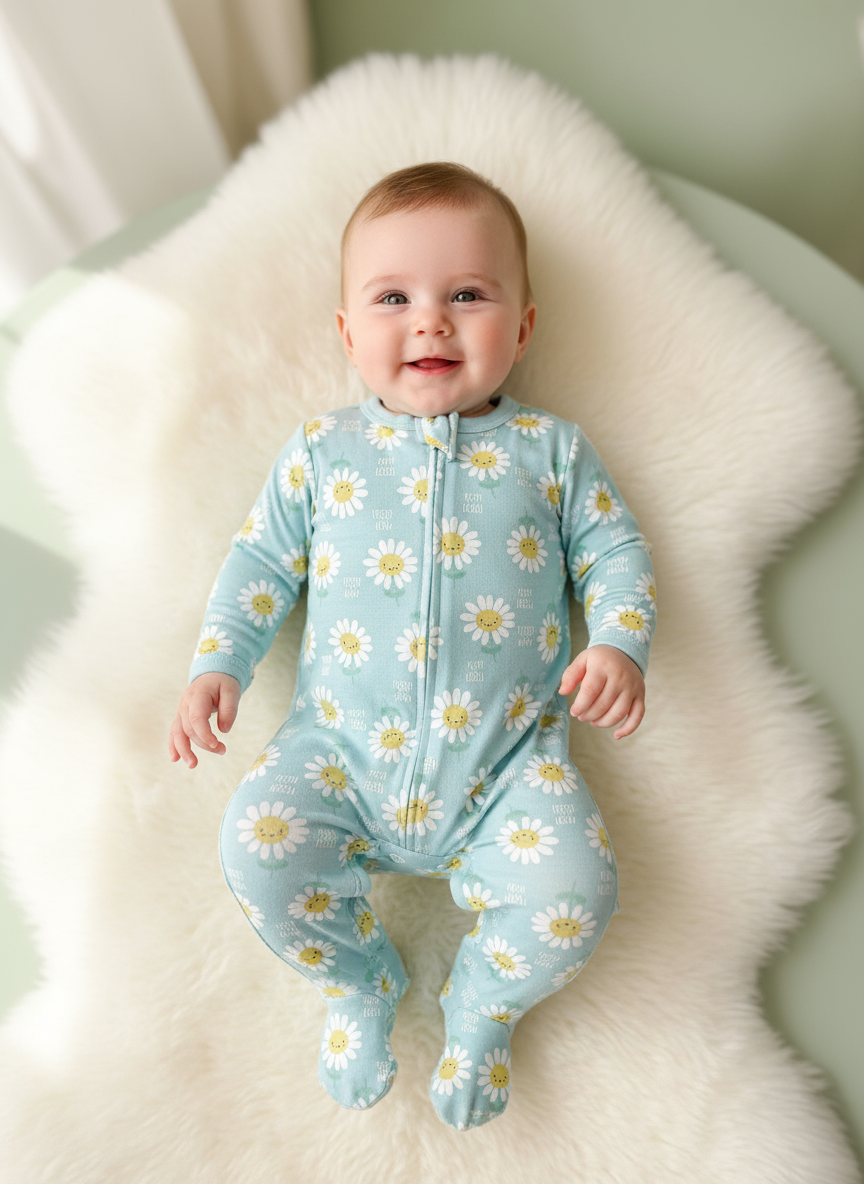 Pijama azul flores bebe niña Tinytots D00431TT