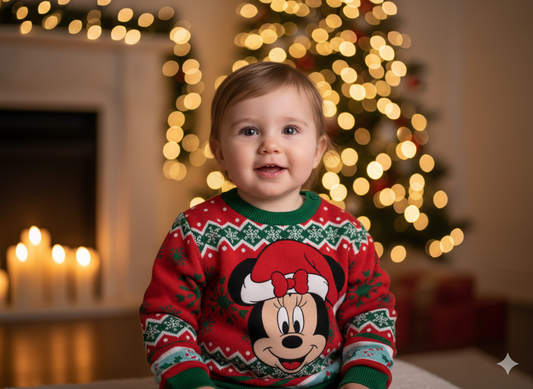 Sueter sweater rojo verde navidad navideño bebe niña minnie D1-MI-1335B