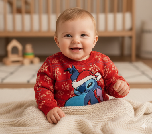 Sueter navideño bebe niña niño rojo Stitch D1-STI-124B 590490