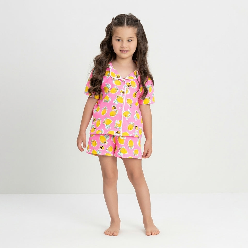 Set conjunto 2 piezas pijama rosada limones niña Up Baby 47145-AB2536