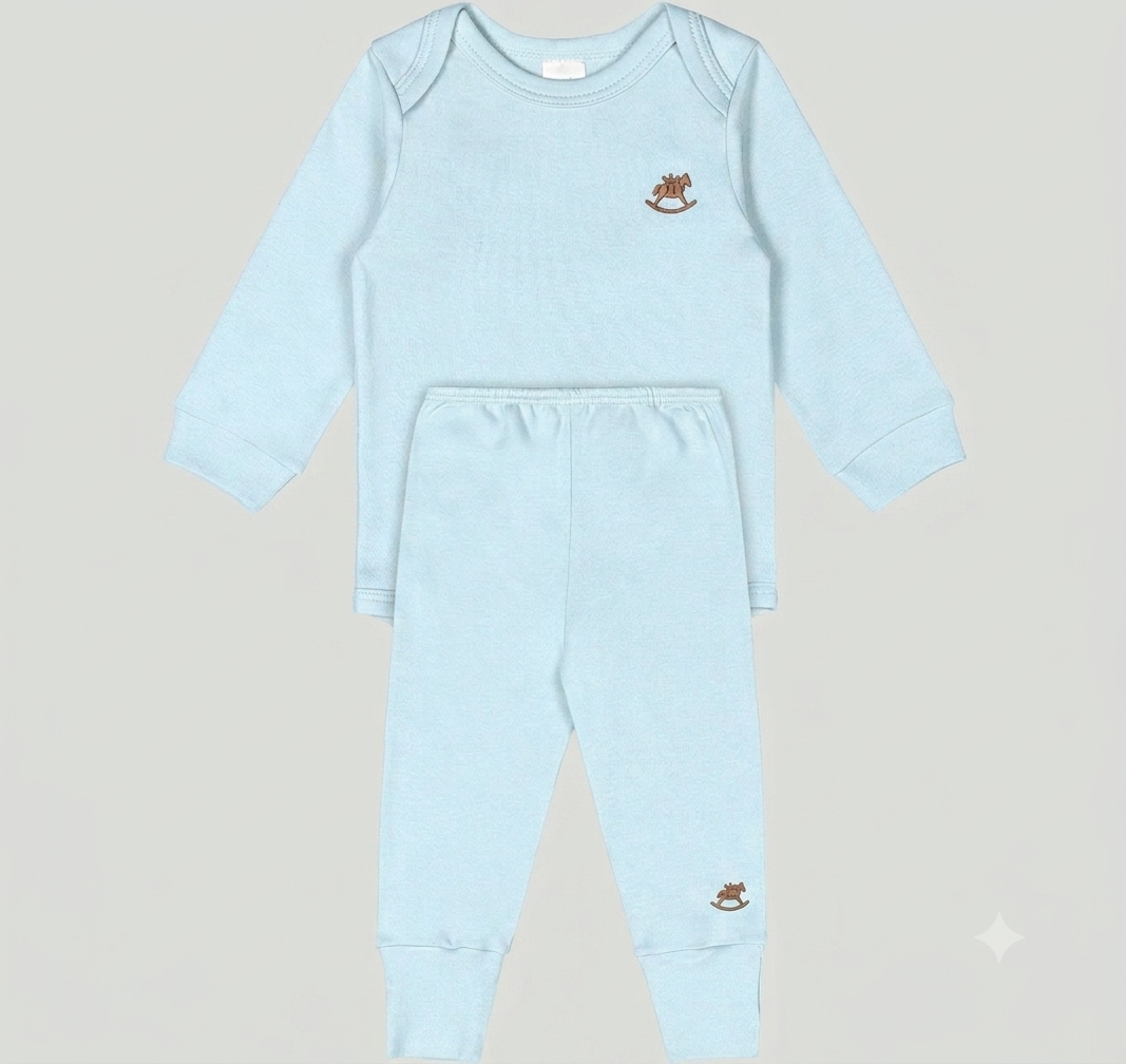 Set conjunto  mameluco pantalon azul celeste bebe niño salida hospital 46271-124202 46272-124202