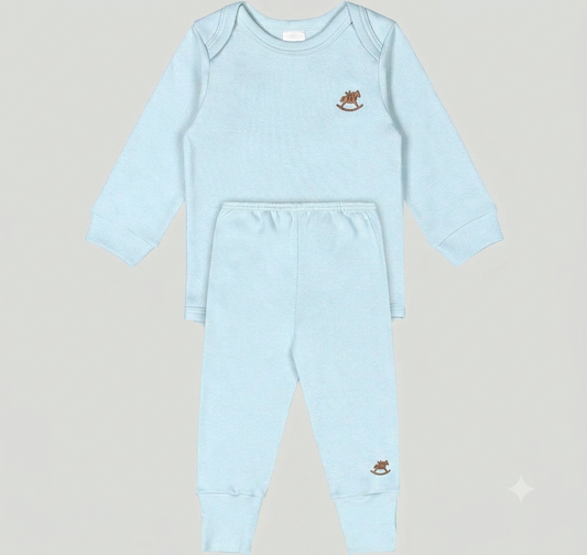 Set conjunto  mameluco pantalon azul celeste bebe niño salida hospital 46271-124202 46272-124202