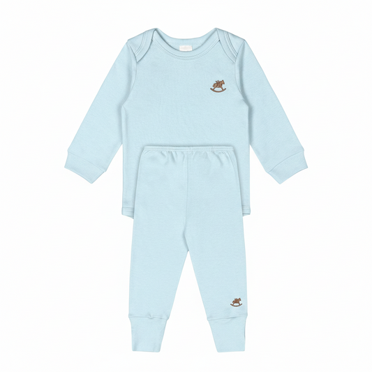Set conjunto  mameluco pantalon azul celeste bebe niño salida hospital 46271-124202 46272-124202
