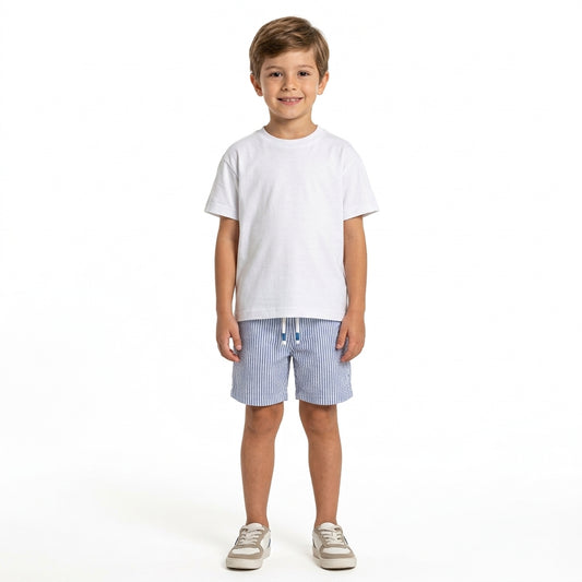 Set conjunto 2 piezas camisa blanca short azul niño Up Baby 47126-000101