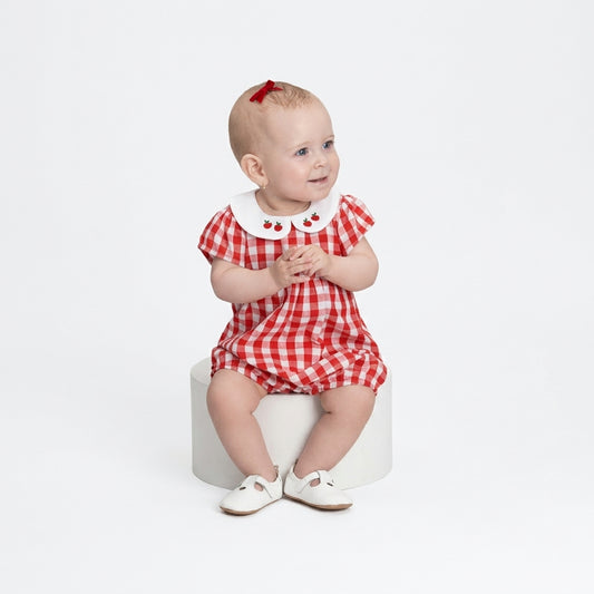 Overall cuadros rojos Mameluco cerezas bebe niña Up Baby 46970-191763
