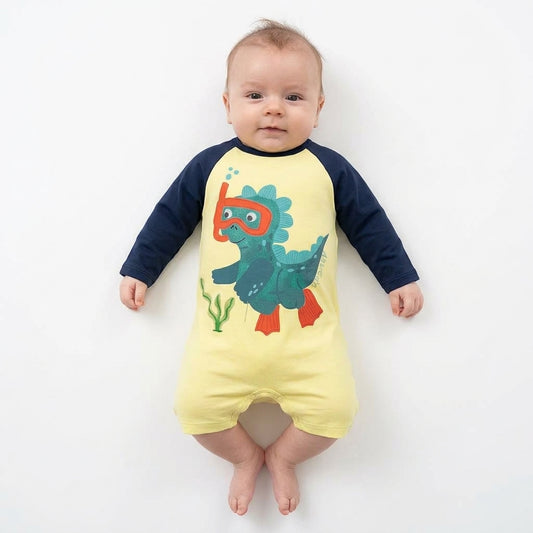 Traje de baño Mameluco amarillo dinosaurio bebe niño Up Baby 47104-120721
