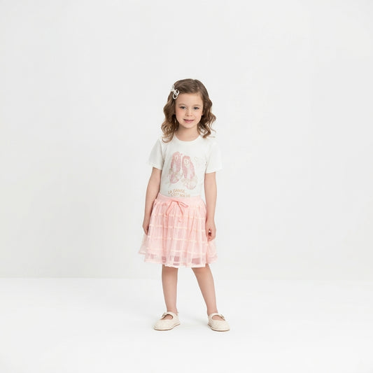 Set conjunto ballet camisa blanca falda tutu rosada niña Up Baby 46905-000106