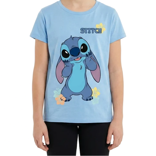 Camisa stitch azul cielo niña juvenil B1-STI-T045T 490390