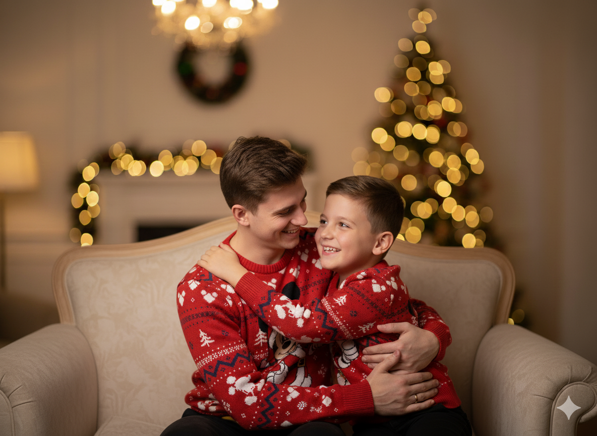 Sueter sweater rojo navidad navideño Mickey hombre caballero B1-AD-1200G