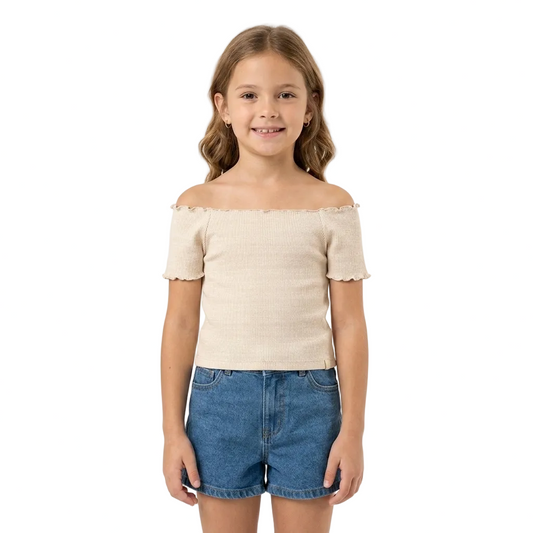 Camisa Blusa Gloss Beige Niña Grande 31877-120304