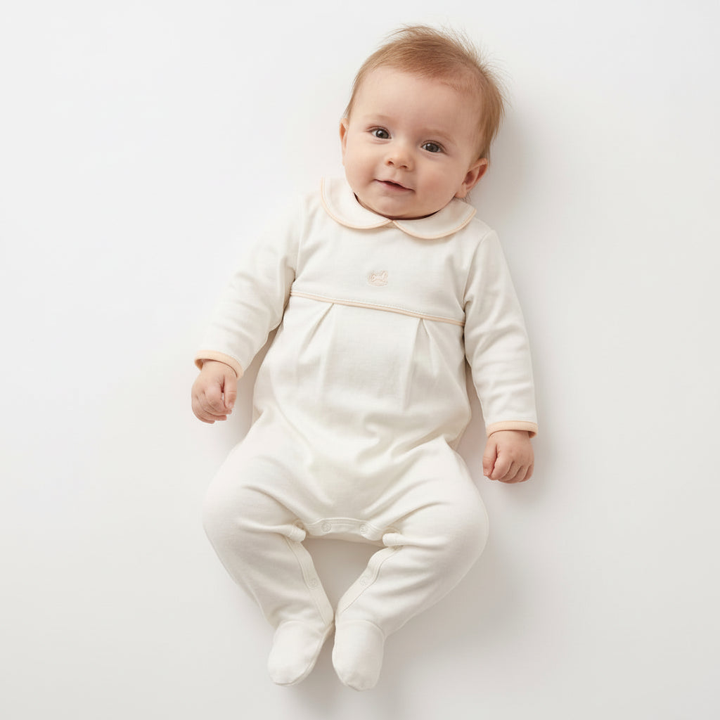 Pijama mameluco blanco bebe niña Up Baby 47150-000106 salida hospital