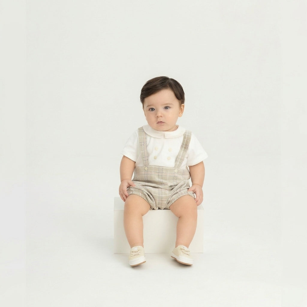 Overall blanco camisa blanca bebe niño moda española 47176-000106