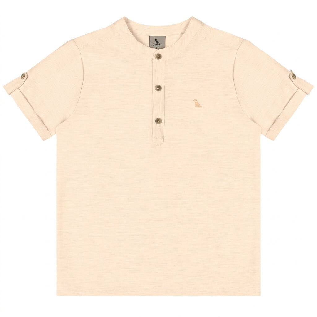 Camisa henley beige niño Quimby 35005-131011