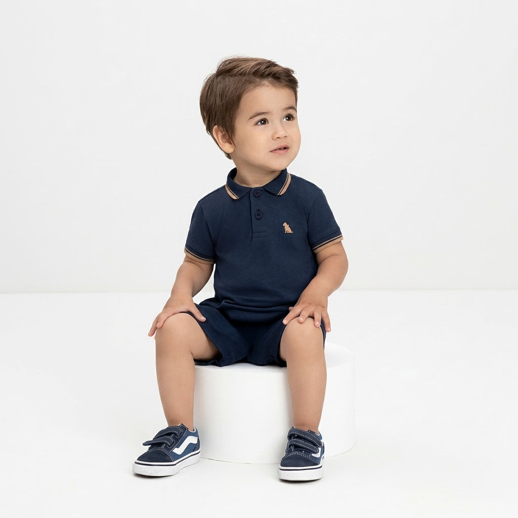 Mameluco overall azul oscuro bebe niño Quimby 34971-193921