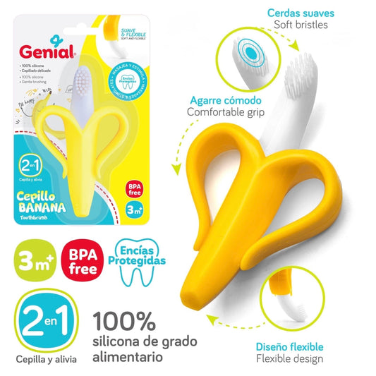 Cepillo Genial Banana bebe niña niño