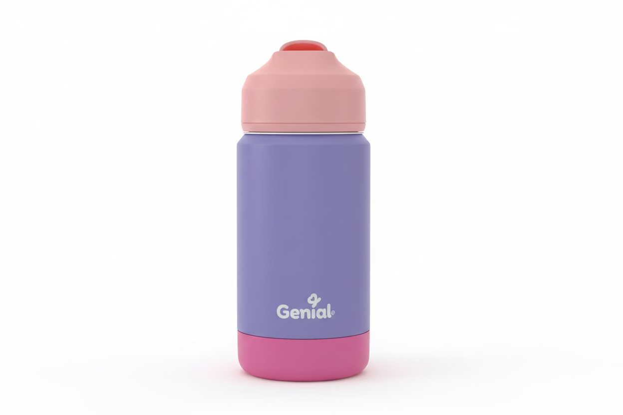Termo térmico acero inoxidable Genial Boquilla Silicona Morado 350ml/12onz