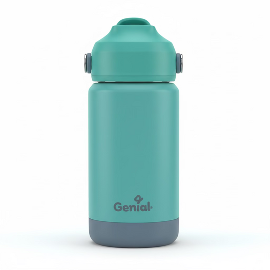 Termo térmico acero inoxidable Genial Boquilla Silicona Verde 350ml/12onz