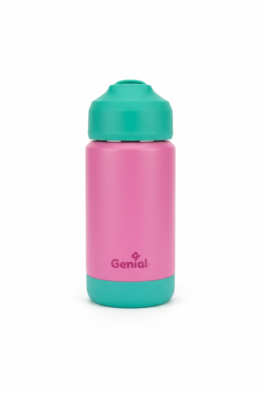 Termo térmico acero inoxidable Genial Boquilla Silicona Rosado 350ml/12onz