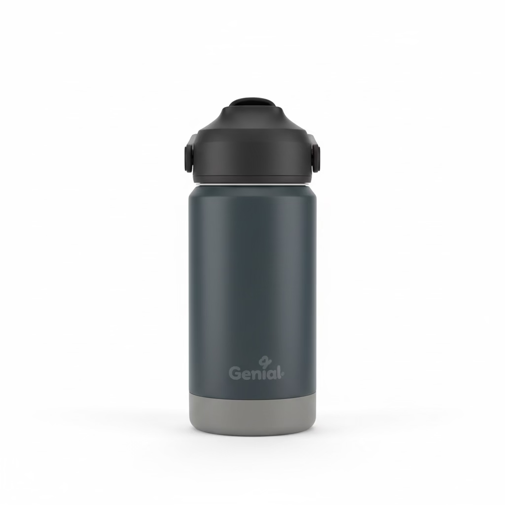 Termo térmico acero inoxidable Genial Boquilla Silicona Gris 350ml/12onz