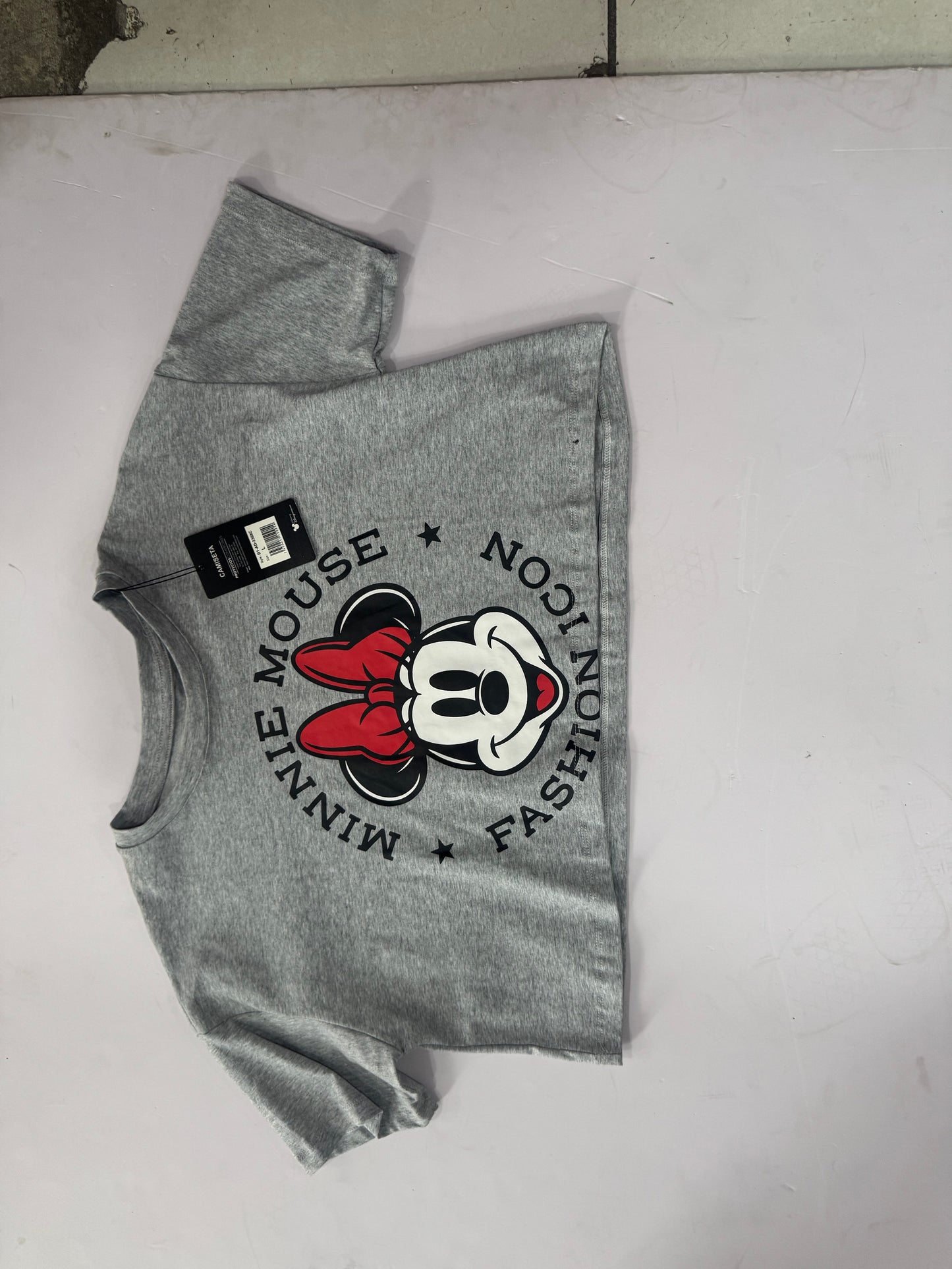 Camisa minnie dama mujer gris B1-AD-3368C juvenil disney 490390 promo 3x1000