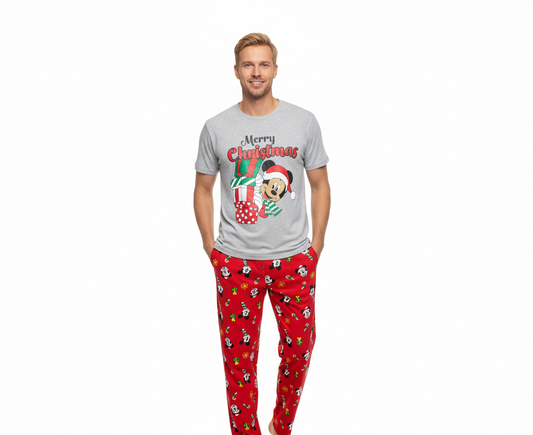 Pijama gris navideña Mickey Disney B3AD109G Adulto hombre