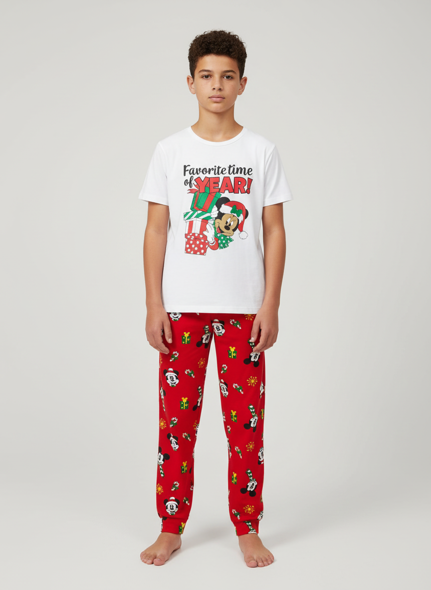 Pijama blanca navideña Minnie Disney B3ADT105T niño niña