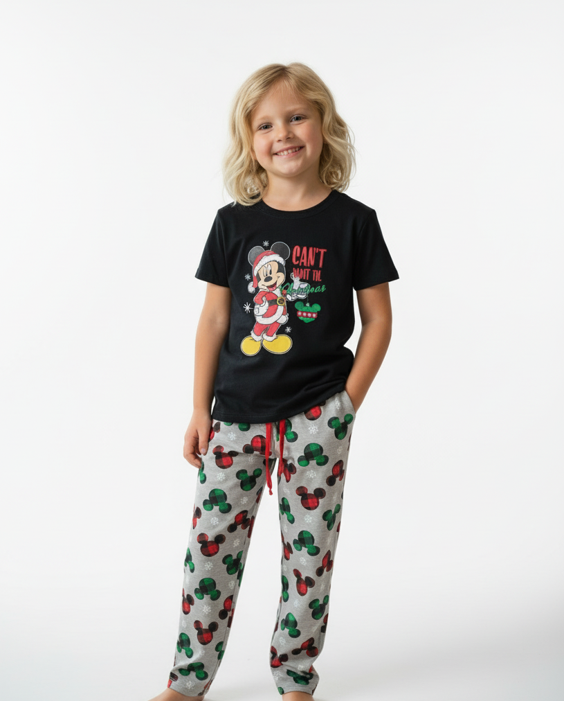 Pijama negra navideña Mickey Disney B3ADT110T niño niña