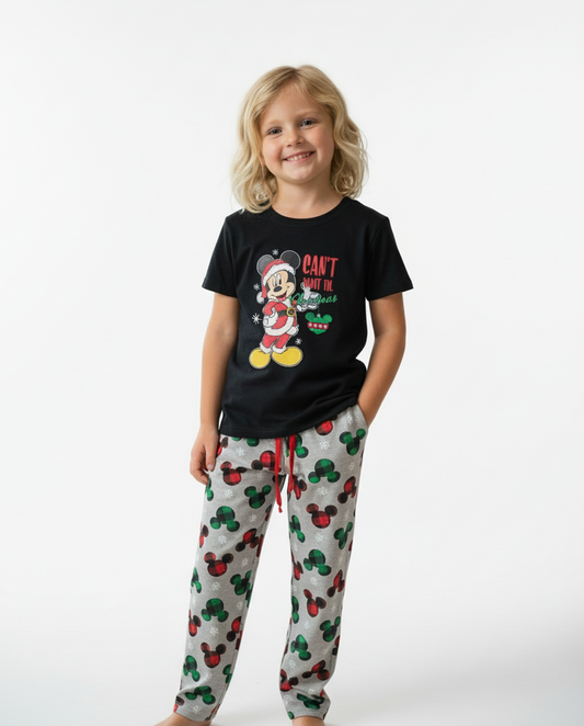 Pijama negra navideña Mickey Disney B3ADT110T niño niña