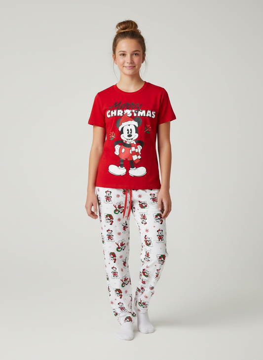 Pijama roja navideña Mickey Disney B3ADT108T niño niña