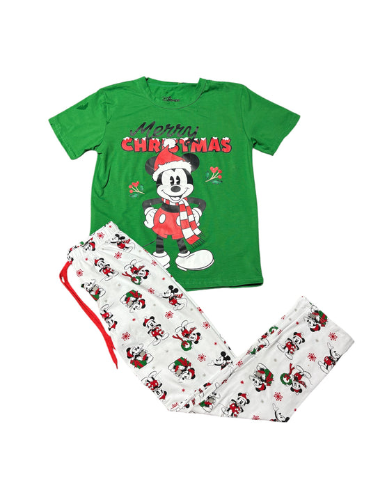 Pijama verde navideña Mickey Disney B3ADT108T niño niña