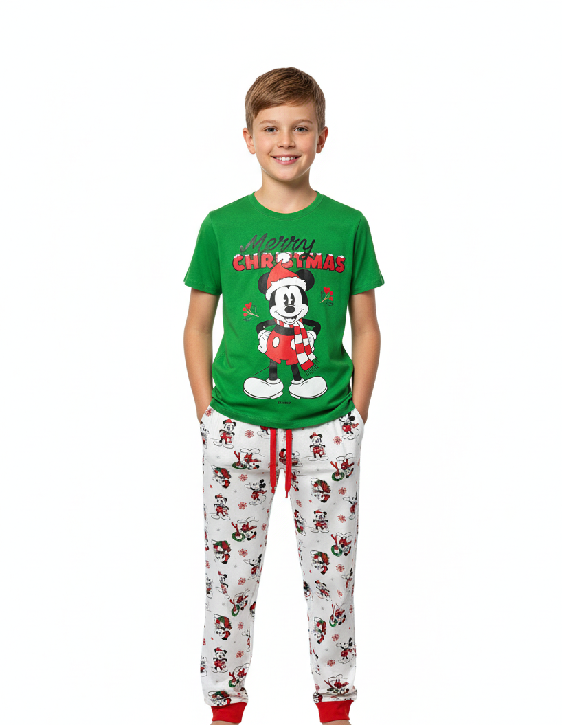 Pijama verde navideña Mickey Disney B3ADT108T niño niña