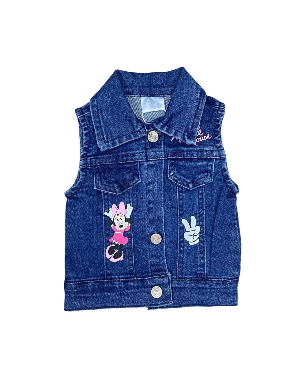 Set 2 piezas short y camisa jeans oscuro Disney Minnie niña bebé D9-MI-1281B
