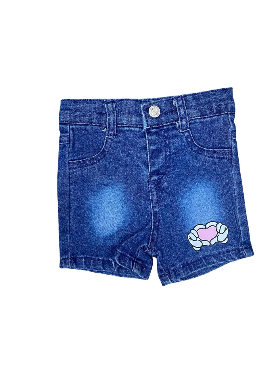 Set 2 piezas short y camisa jeans oscuro Disney Minnie niña bebé D9-MI-1281B