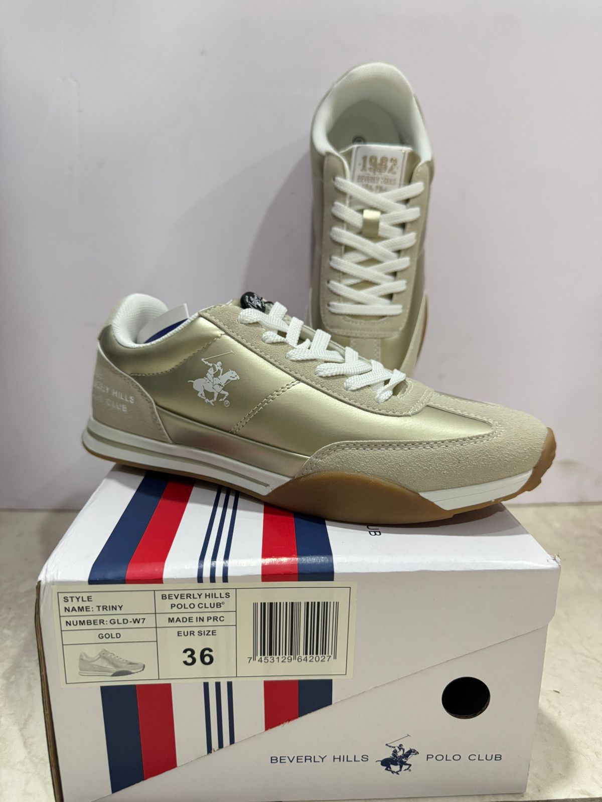 Tenis Polo Club dama mujer dorado TRINY-GLD-W7-A 189014901290