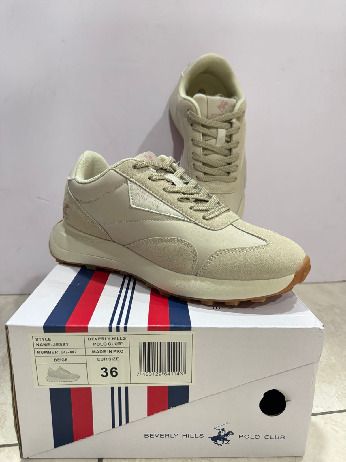 Tenis Polo Club dama mujer beige JESSY-BG-W7-A 189014901290