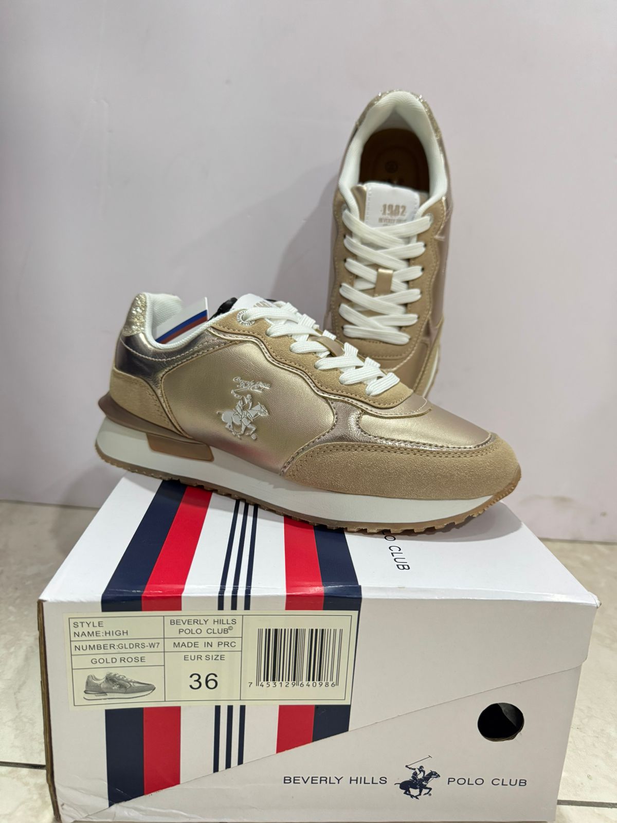 Tenis Polo Club dama mujer dorado HIGH-GLDRS-W7-A 189014901290