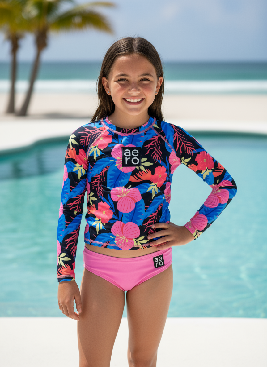 Traje de baño 2 piezas floreado multicolor niña Aeropostale 3188