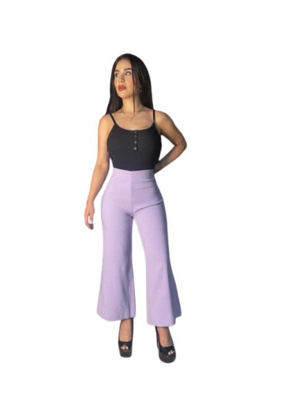 Pantalon formal dama Palazo flare pantaloneta morado IN3-2326 590490