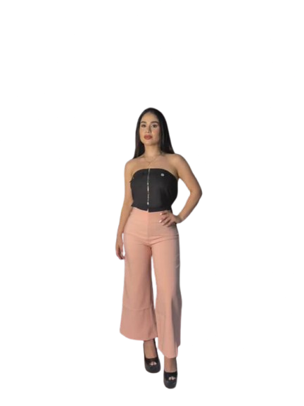 Pantalon formal dama Palazo flare pantaloneta salmón IN3-2326 590490