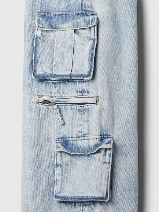 Pantalón cargo Jeans azul claro Niña Gap