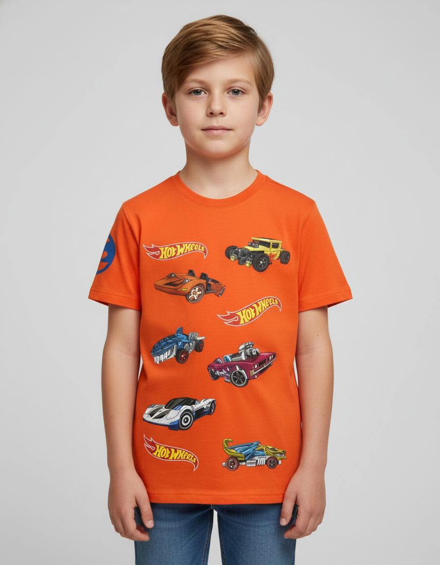 Camisa naranja niño Hotwheels Disney HW-91405