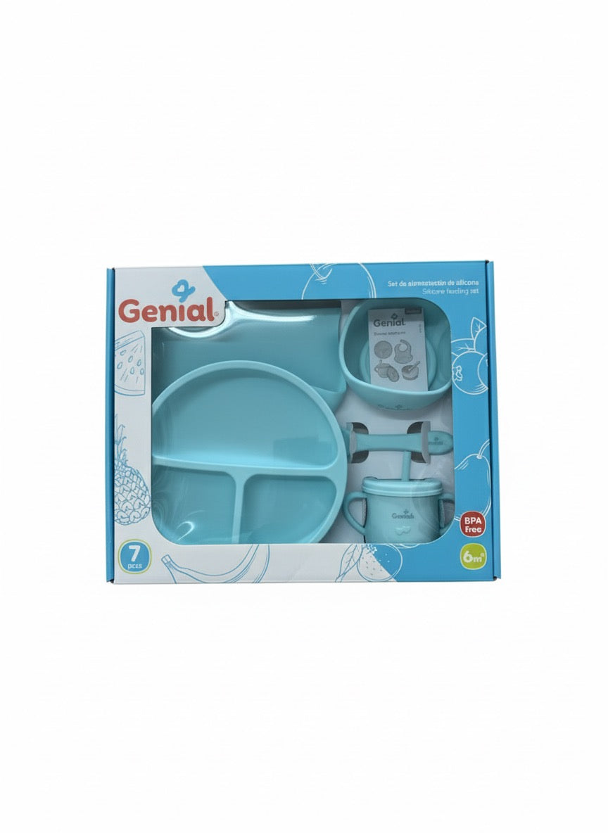 Set de alimentación azul bebe niño Genial GN-SS8