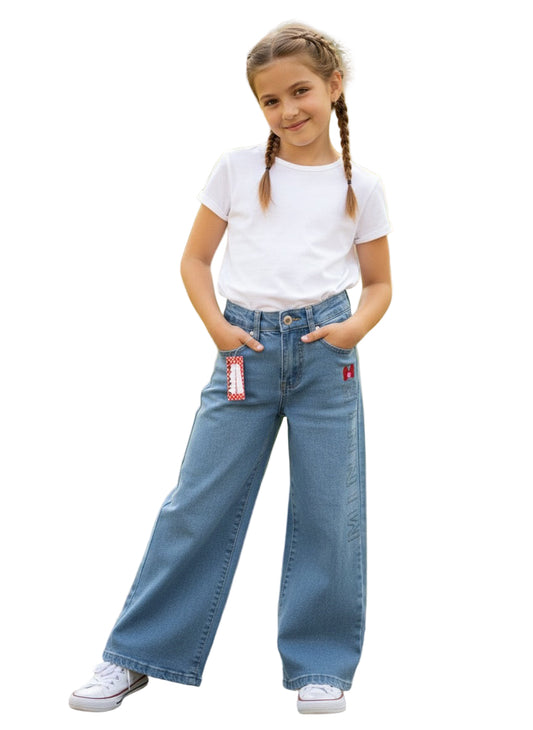 Pantalon jeans azul claro acampanado niña Minnie Disney MM-2524