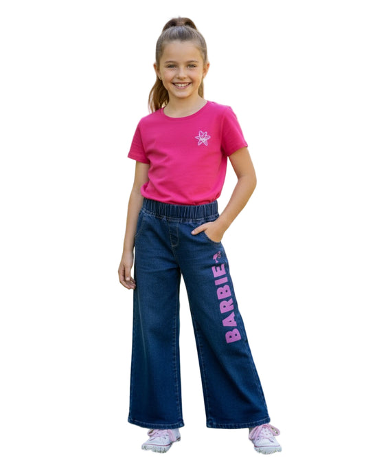 Pantalon jeans azul oscuro niña Barbie Disney BA-89978