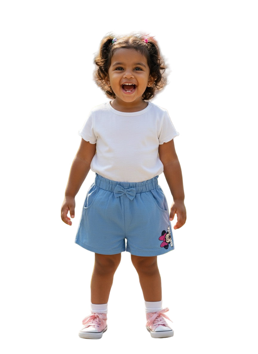 Short azul claro niña Minnie Disney MM-2608 promo 2x1000