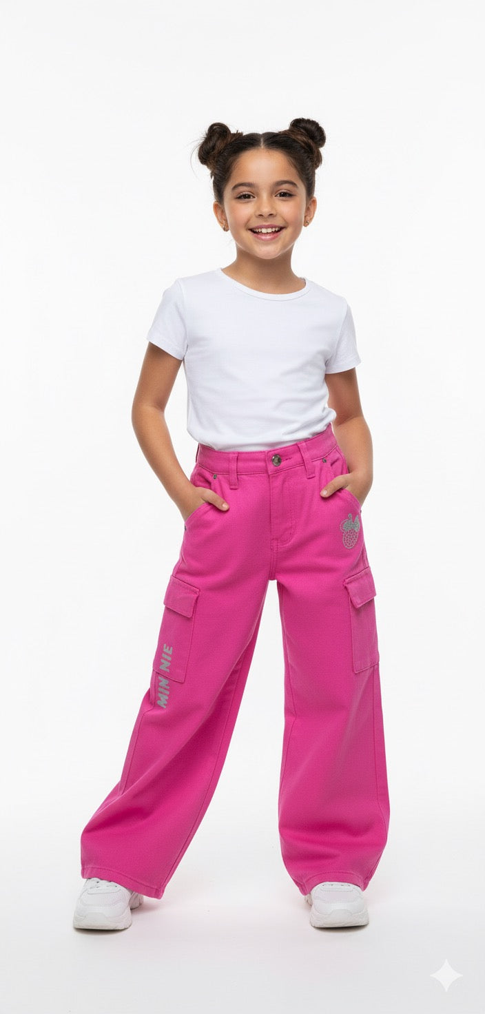 Pantalon jeans rosado niña Minnie MM-2517