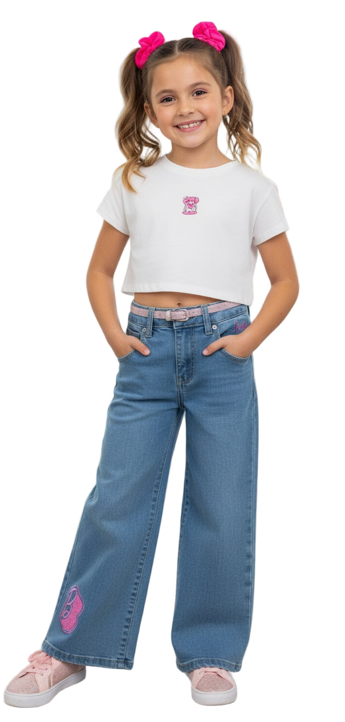 Pantalon jeans azul claro niña Barbie BA-89980